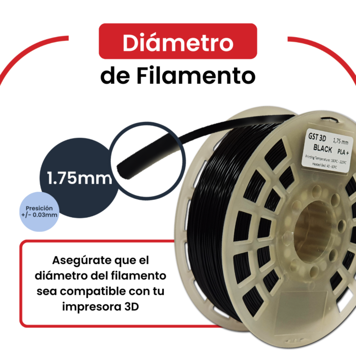 GST3D Filamento PLA+ Rollo x1 KG (Con Caja) - Imagen 4