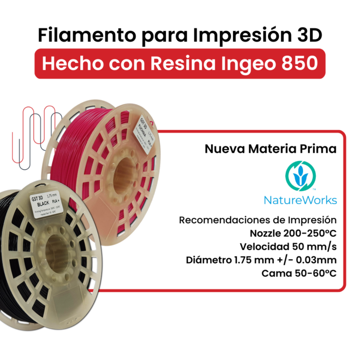 GST3D Filamento PLA+ Rollo x1 KG (Con Caja) - Imagen 3