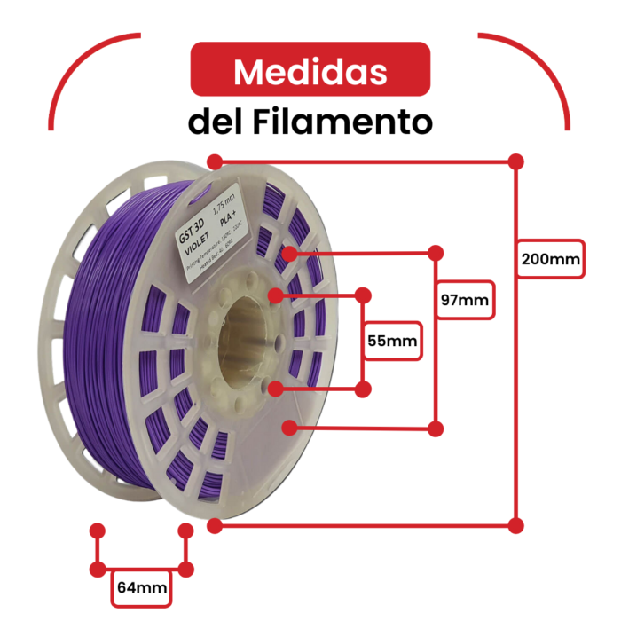 GST3D Filamento PLA+ Rollo x1 KG (Con Caja) - Imagen 5